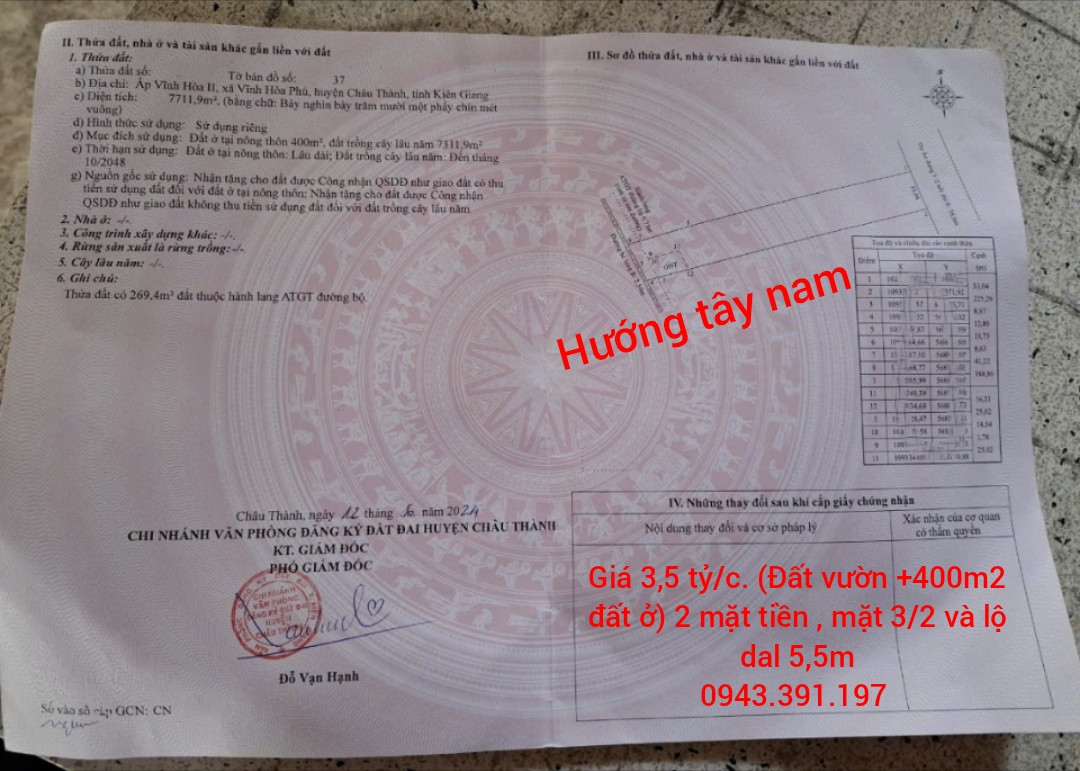 🔥 BÁN HƠN 7,7 CÔNG ĐẤT MẶT TIỀN ĐƯỜNG 3/2 NỐI DÀI – GIÁ CHÍNH CHỦ 🔥