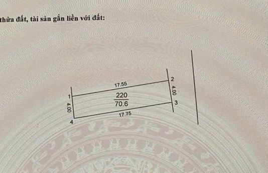 Bán đất 70.6m² ngang 4m giá 6 tỷ Xã Vĩnh Thanh