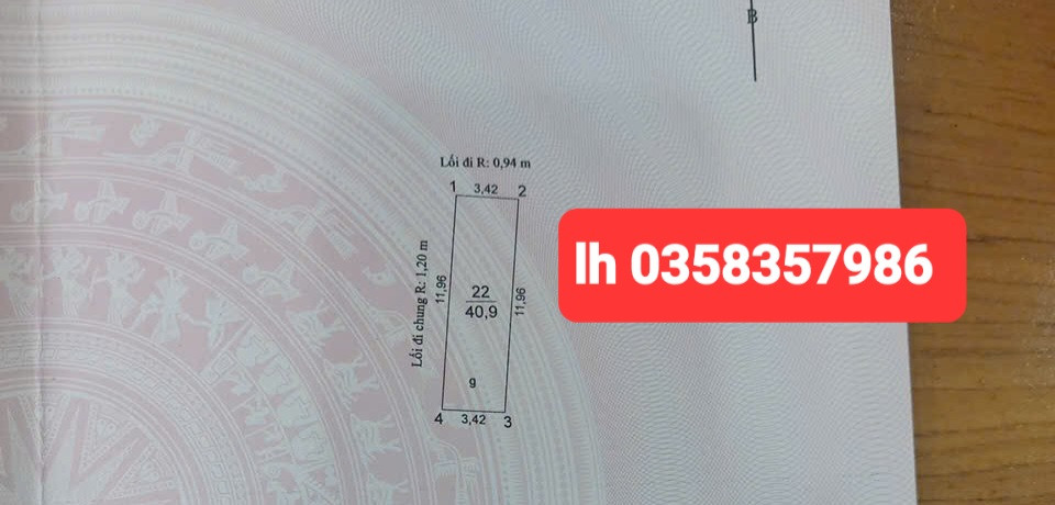 Bán nhà 40.9m² ngang 3.42m giá 3.8 tỷ Xã Vĩnh Thanh
