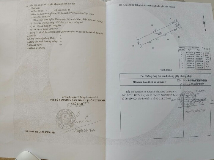 Đất nền vị trí đẹp tại TP Vị Thanh (gần bệnh viện đa khoa Hậu Giang), giá 1,2 tỷ còn thương lượng (400 triệu/1000m2)