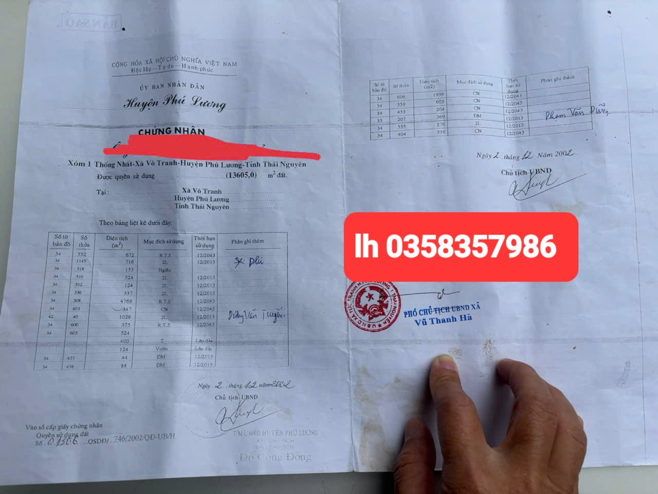 Bán đất 13.000m² giá 2.65 tỷ Xã Vô Tranh