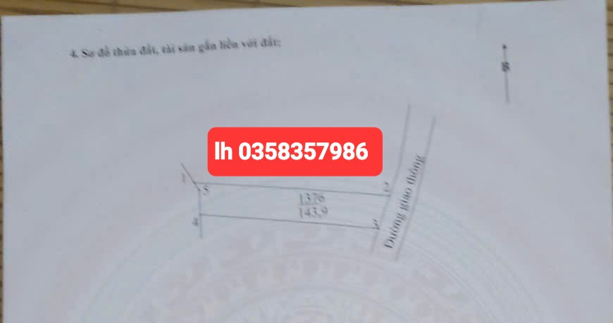 Bán đất 143.9m² ngang 5m giá 400 triệu Xã Vô Tranh
