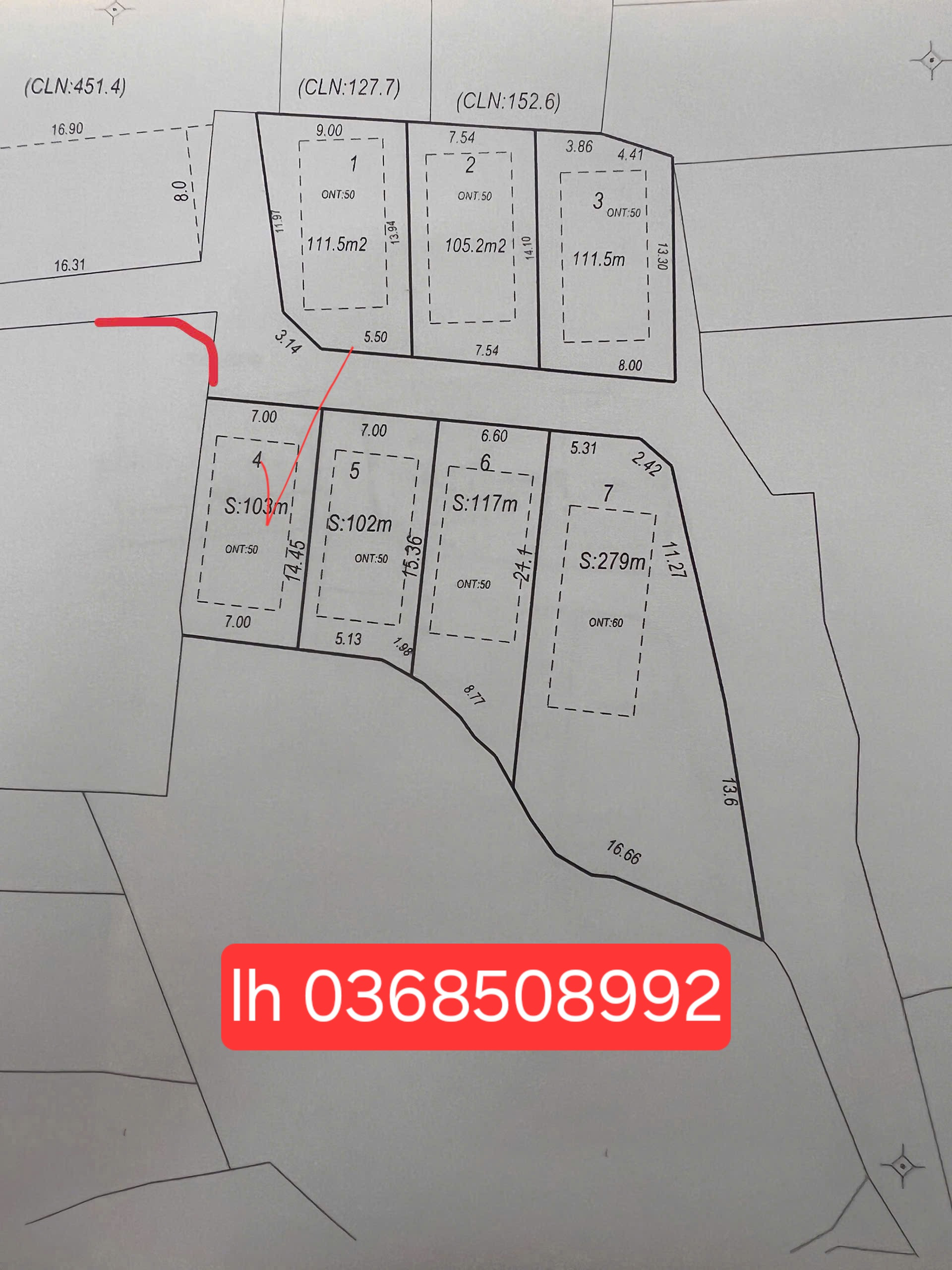 Bán đất 103m² ngang 7m giá 1.25 tỷ Xã Xuân Cẩm