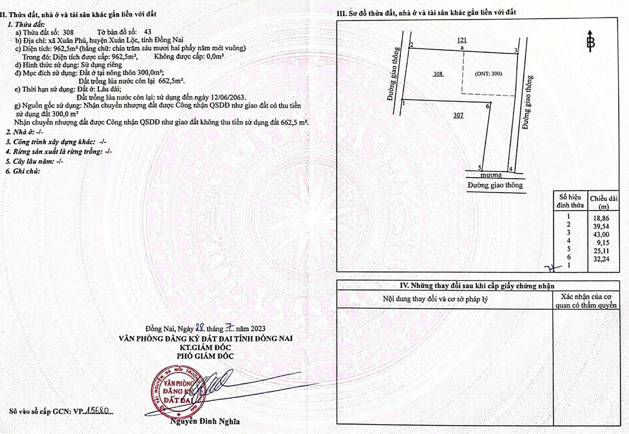 HOT !SỞ HỮU LÔ ĐẤT SIÊU HIẾM CÓ 1 KHÔNG 2 - GIÁ SIÊU ĐẦU TƯ 962m2 Tại Xã Xuân Phú - Huyện Xuân Lộc - Tỉnh ĐỒNG NAI