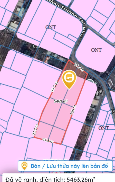 Bán đất Mặt tiện trương thị như 5463.3m² 67 tỷ tại Xã Xuân Thới Sơn Huyện Hóc Môn