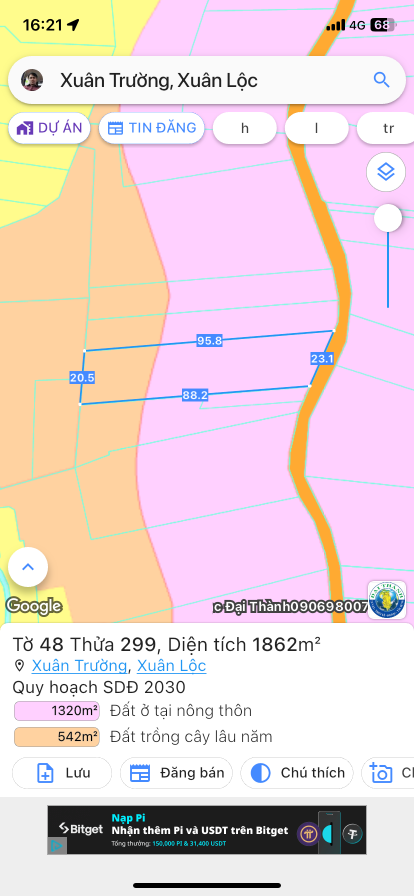 Bán đất 1862.3m² 2.5 tỷ tại Xã Xuân Trường Huyện Xuân Lộc