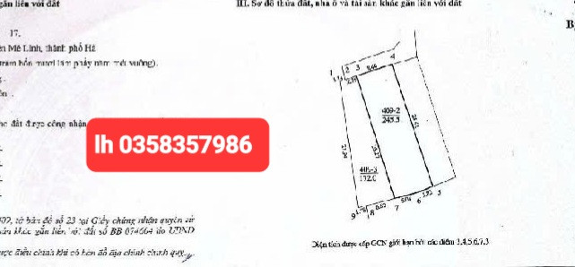 Bán đất 245.5m² ngang 5.44m giá 6.75 tỷ Xã Yên Lãng