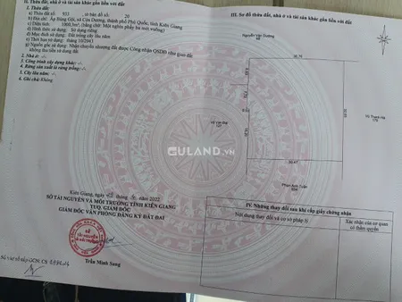 Bán  đất thương mại dịch vụ 1000m² , giá 4.7 tỷ tại, Xã Cửa Dương, Thành phố Phú Quốc, Kiên Giang