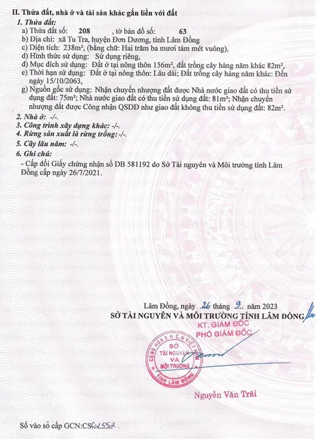 Bán nền 238m2 tại Tu Tra, Đơn Dương