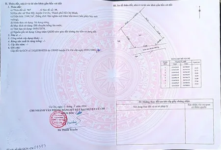 Bán đất xã Thái Mỹ, huyện Củ Chi