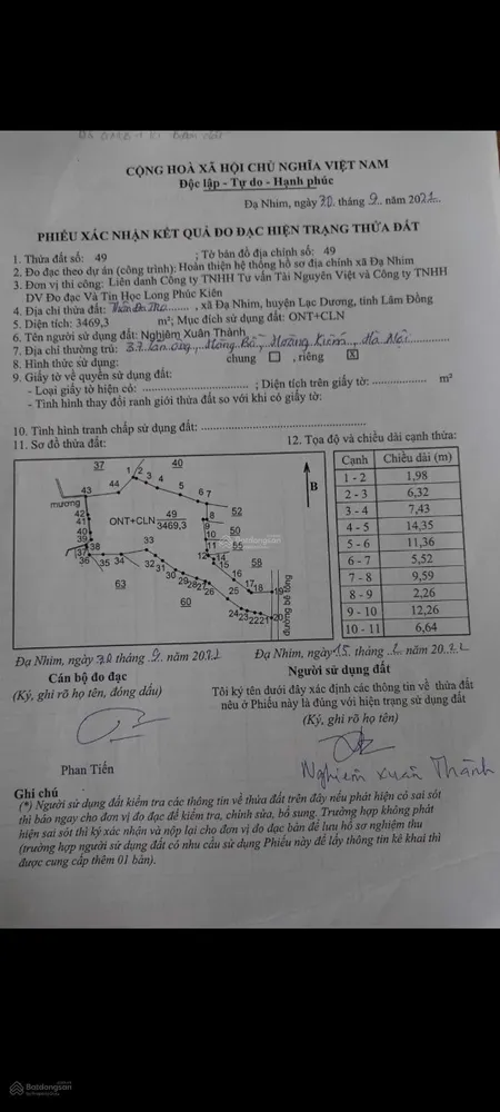 Bán đất xã Đạ Nhim