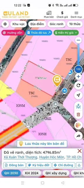 BÁN 4767M2 MẶT TIỀN PHẠM VĂN SÁNG XUÂN THỚI THƯỢNG HÓC MÔN