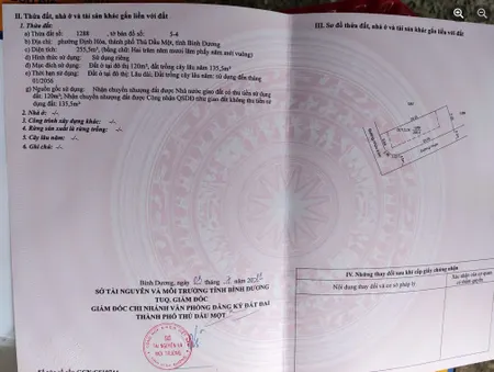 Chuyển Nhượng Lô Góc  thuộc  phường định hòa, thủ dầu một, Bình Dương.  -  DT:  9,25 x 28. (255m2). Tc:  120m2