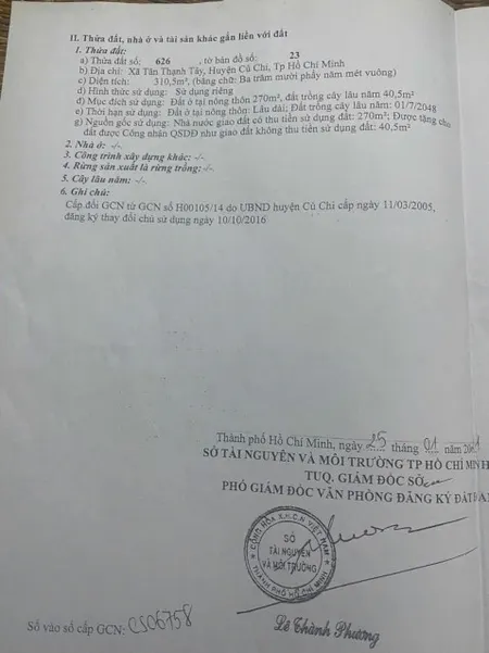 (B434) Đất đường Láng The (1/ Tỉnh Lộ 8 vào 50m) , Tân Thạnh Tây, dt 310m2, giá 6 tỷ 500