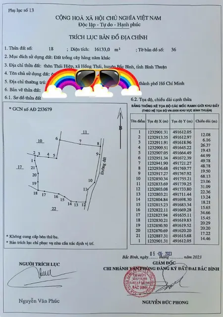 Bán đất 16133m² 1 tỷ tại Xã Hồng Thái Huyện Bắc Bình