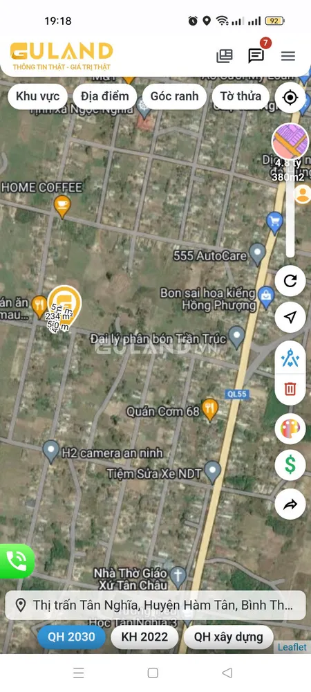 Bán bán  đất thổ cư 260m² , giá 999 triệu tại, Thị trấn Tân Nghĩa, Huyện Hàm Tân, Bình Thuận