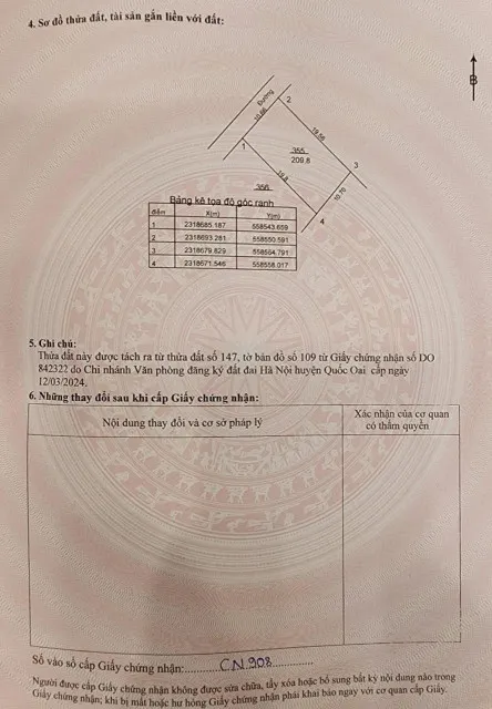 Bán đất thổ cư 209.8m² tại Xã Phú Cát Huyện Quốc Oai Hà Nội.