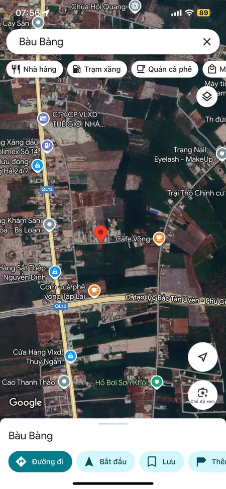 Bán đất 221,6m² 870 triệu tại Thị trấn Lai Uyên Huyện Bàu Bàng