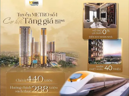 Căn 1PN nội bộ từ CĐT Bcons