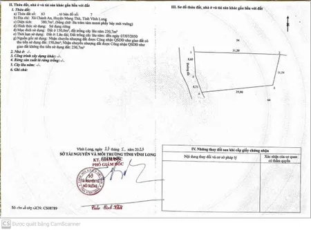 Bán nhà 383.2m² 420 triệu tại Xã Chánh An Huyện Mang Thít