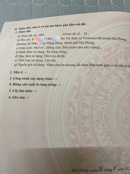 🚨🚨🚨🚨Siêu hiếm 48m tái định cư Xi măng hướng Đông Nam chỉ 3, x tỷ