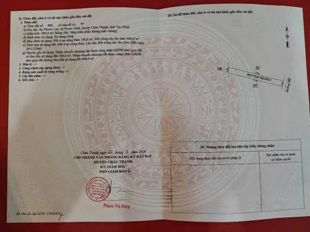 Bán đất giá rẻ chính chủ- Phước Vinh - Châu Thành - Tây Ninh