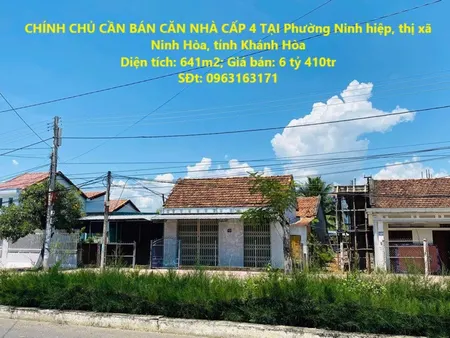 CHÍNH CHỦ CẦN BÁN CĂN NHÀ CẤP 4 TẠI Phường Ninh hiệp, thị xã Ninh Hòa, tỉnh Khánh Hòa