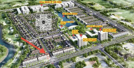 BÁN CĂN GÓC SHOPHOUSE 4 TẦNG (A1-01) trục đường 2B, MẶT TIỀN CỔNG của Khu NAM LONG 2 Central Lake