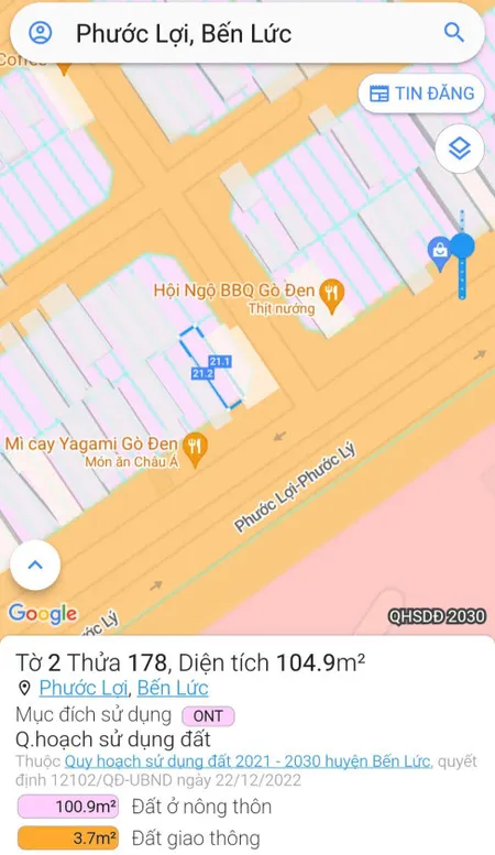 Bán nhà KDC chợ Gò Đen, xã Phước Lợi, huyện Bến Lức Tỉnh Long An