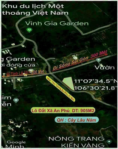 Bán đất 905m² 1.85 tỷ tại Xã An Phú Huyện Củ Chi