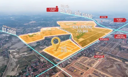 Đất nền phân lô dt75m2, đường 20m, vỉa hè 5m sát khu công nghiệp Tân Hưng-Lạng Giang-Bắc Giang chỉ 2 tỷ