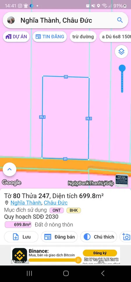 Chủ bán 20m đường 45 nghĩa thành châu đức bà rịa vũng tàu