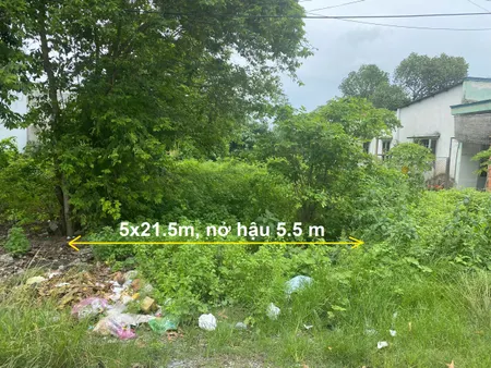 Bán đất mặt tiền đường Sông Lu 2, xã Hòa Phú Củ Chi, 5x21.5m, nở hậu 5.5m, 108m2 đất ở hiện hữu XD hoàn công