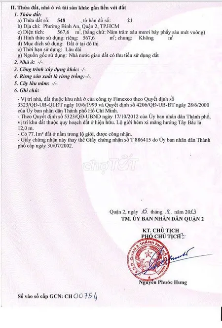 Đất đường số 12 Bình an Quận 2