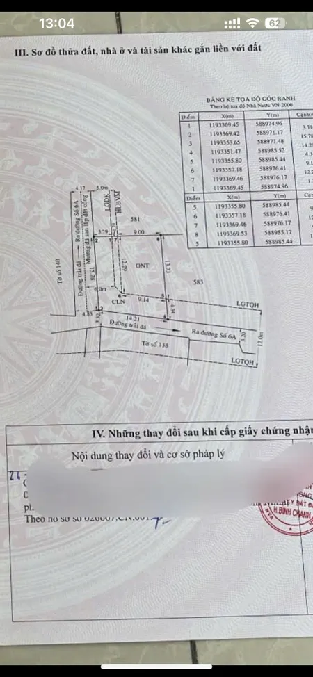 bán kho, xưởng 1 sẹc đường 6B giao Lại Hùng Cường 7,5tỷ