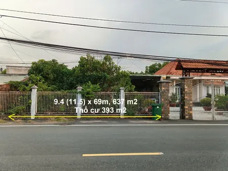 Bán 635m2 (9.4x69m, nở hậu 11.5m) đất mặt tiền Tỉnh lộ 7, gần Chợ Thái Mỹ Củ Chi, dân cư đông tiện KD