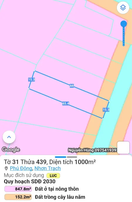 Bán đất 1000m² 3.5 tỷ tại Xã Phú Đông Huyện Nhơn Trạch