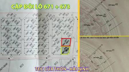 Cần bán gấp 2 lô đất diện tích biệt thự góc sát biển - TĐC Cừa Thôn Hải Ninh giá rẻ