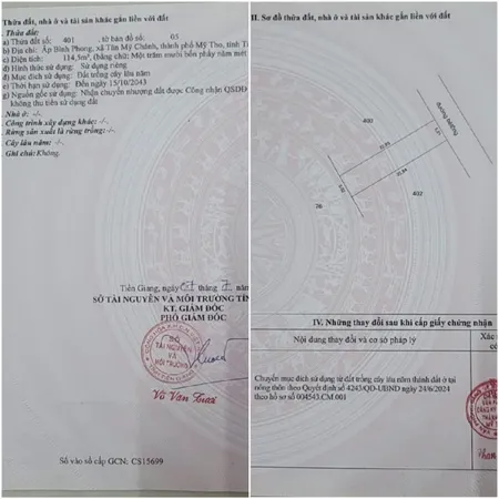 LÔ ĐẤT VỊ TRÍ ĐẸP - ĐẦU TƯ SINH LỜI - Cần Bán Đất Ấp Bình Phong, Xã Tân Mỹ Chánh, TP Mỹ Tho