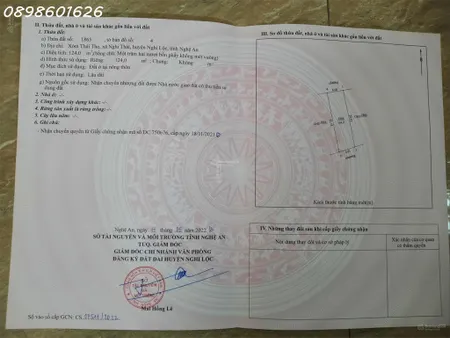 Bán Đất Tại Xã Nghi Thái, Nghi Lộc, Nghệ An, Giá Bán 10 Triệu / M2, Diện Tích 124 M2