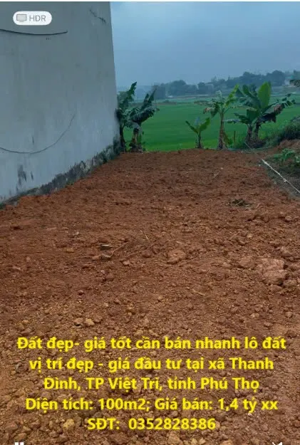 Đất đẹp- giá tốt cần bán nhanh lô đất vị trí đẹp - giá đầu tư tại TP Việt Trì, tỉnh Phú Thọ