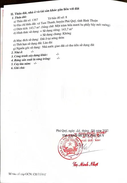 GIÁ TỐT- CHÍNH CHỦ Cần Bán Nhanh Lô Đất  Vị Trí Tại Huyện Phú Quý, Tỉnh Bình Thuận