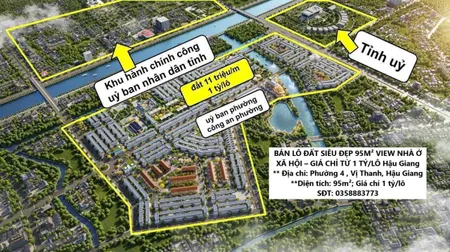 BÁN LÔ ĐẤT SIÊU ĐẸP 95M² VIEW NHÀ Ở XÃ HỘI – GIÁ CHỈ TỪ 1 TỶ/LÔ Hậu Giang