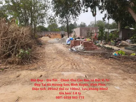Đất Đẹp - Giá Tốt - Chính Chủ Cần Bán Lô Đất Vị Trí Đẹp Tại Xã Hương Sơn, Bình Xuyên, Vĩnh Phúc