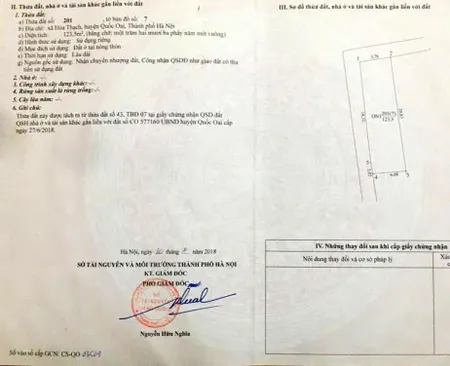 Bán đất 123m² full thổ cư 2.75 tỷ tại Xã Hòa Thạch Huyện Quốc Oai