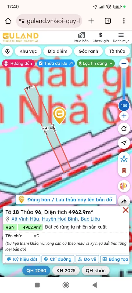 Đất mặt tiền 13,6m (nở hậu 19,3m
