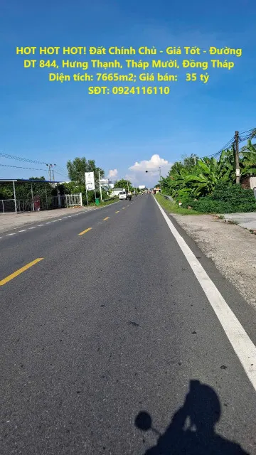 HOT HOT HOT! Đất Chính Chủ - Giá Tốt - Đường DT 844, Hưng Thạnh, Tháp Mười, Đồng Tháp
