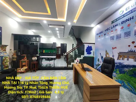 NHÀ ĐẸP - GIÁ TỐT -CẦN BÁN CĂN NHÀ TẠI 116 Lý Nhân Tông, Hương Chữ, Hương Trà, TP. Huế, THỪA THIÊN HUẾ