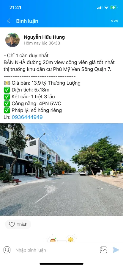 Bán nhà 90m² 13.5 tỷ tại Phường Phú Mỹ Quận 7