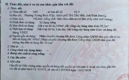 Bán đất 104.1m² 8 tỷ tại Phường Tương Bình Hiệp Thành phố Thủ Dầu Một